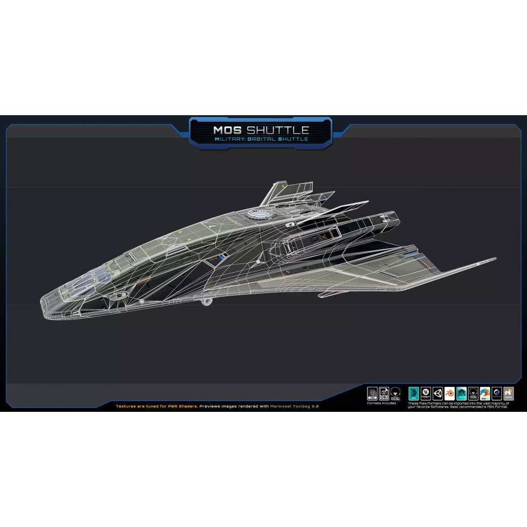 Starships 3D Model – Low Poly Futuristic Spacecraft Pack, FBX/OBJ
