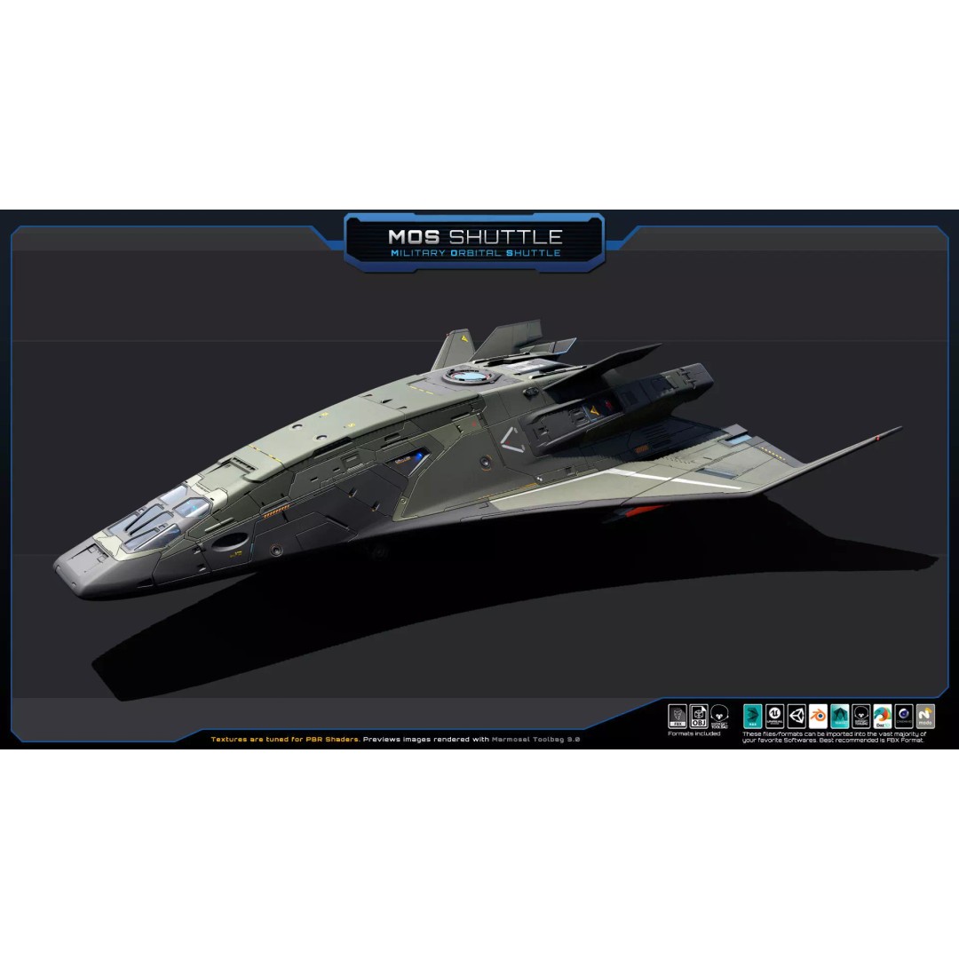 Starships 3D Model – Low Poly Futuristic Spacecraft Pack, FBX/OBJ - View 22