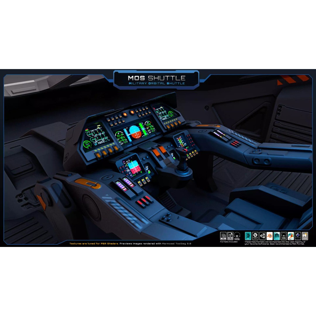 Starships 3D Model – Low Poly Futuristic Spacecraft Pack, FBX/OBJ - View 35