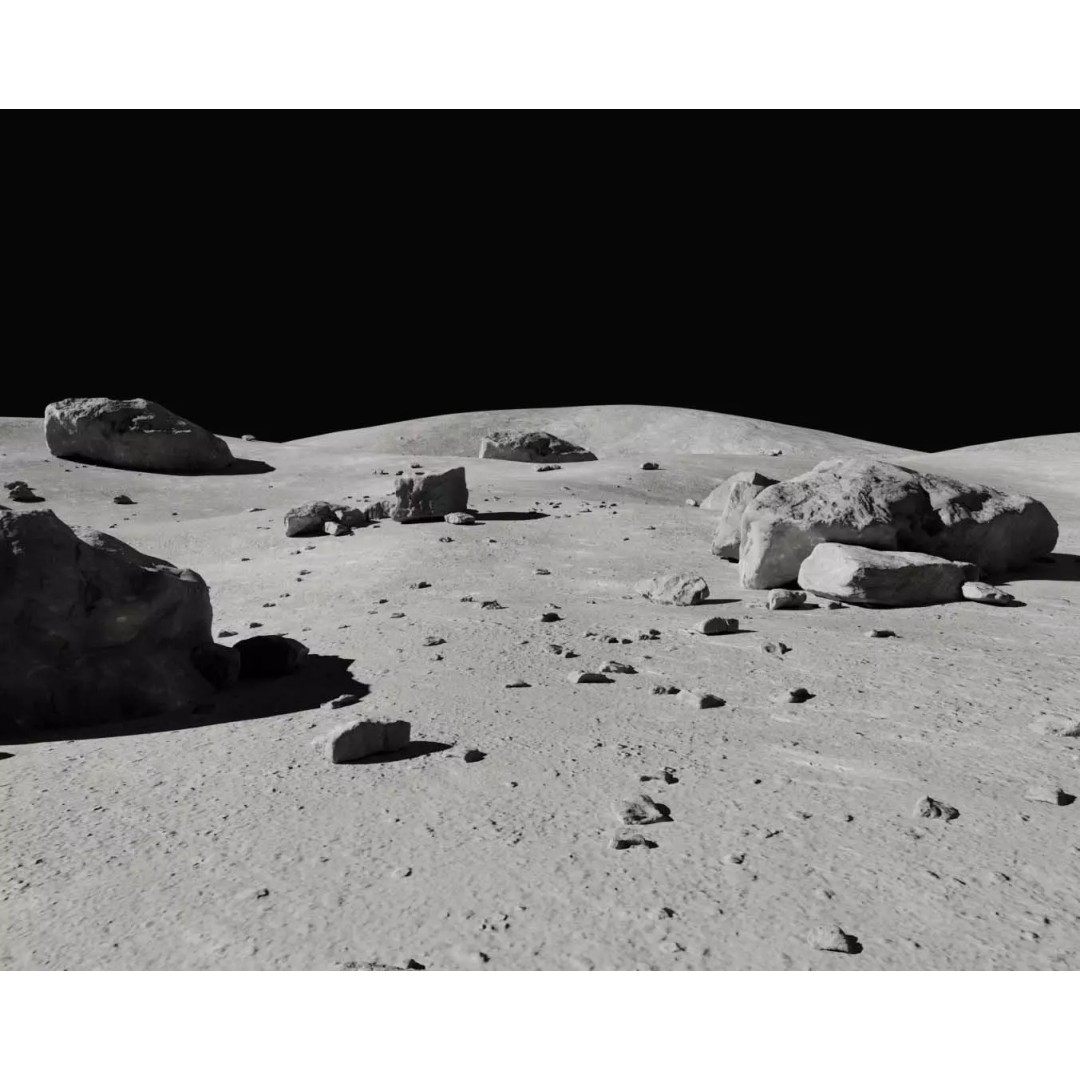 Moon Terrain 3D Model – PBR Environment with High-Quality Textures, Blender, FBX - View 2