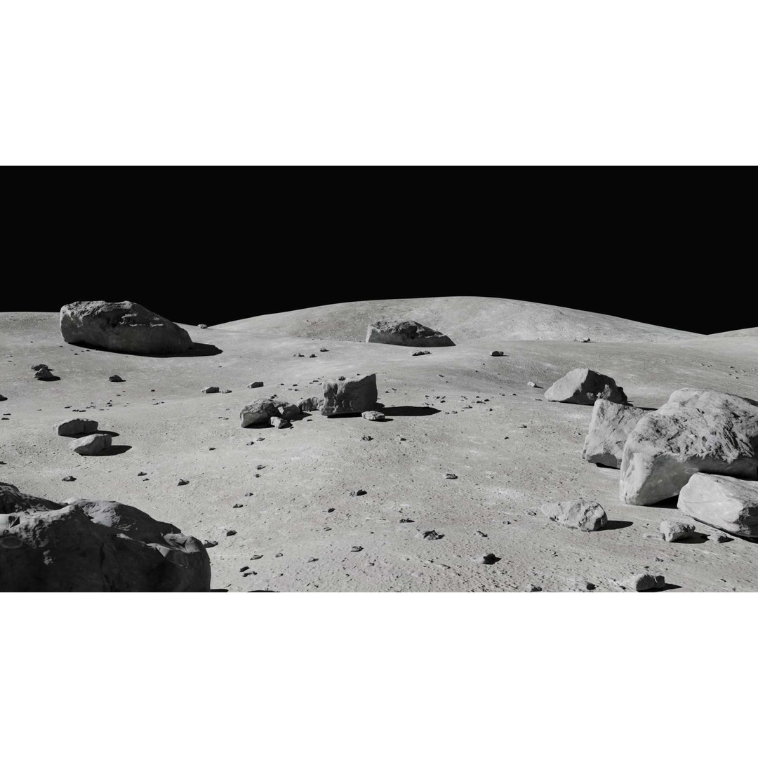 Moon Terrain 3D Model – PBR Environment with High-Quality Textures, Blender, FBX - View 3