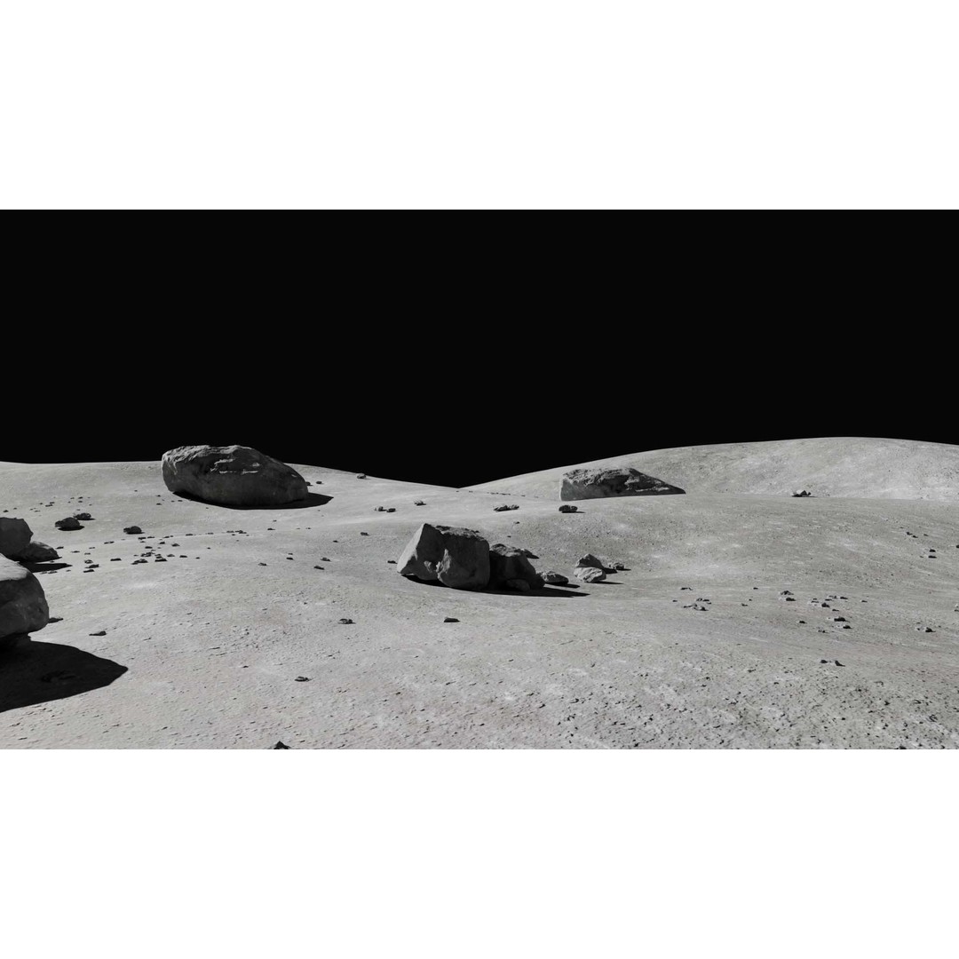 Moon Terrain 3D Model – PBR Environment with High-Quality Textures, Blender, FBX - View 4