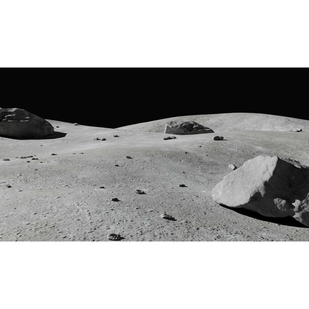 Moon Terrain 3D Model – PBR Environment with High-Quality Textures, Blender, FBX - View 5