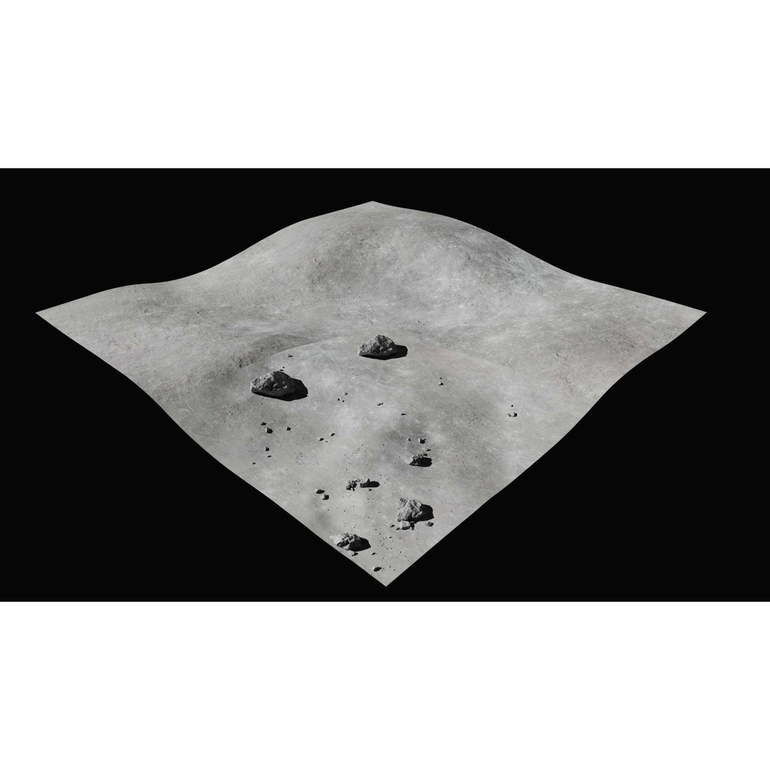 Moon Terrain 3D Model – PBR Environment with High-Quality Textures, Blender, FBX - View 7