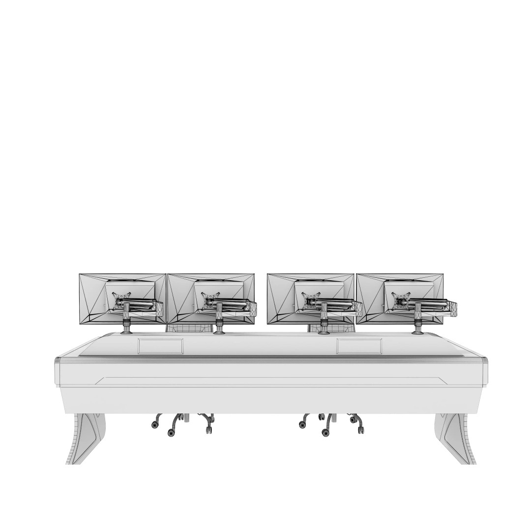 Control Room Desk 3D Model – Realistic Furniture Asset, FBX & OBJ - View 10