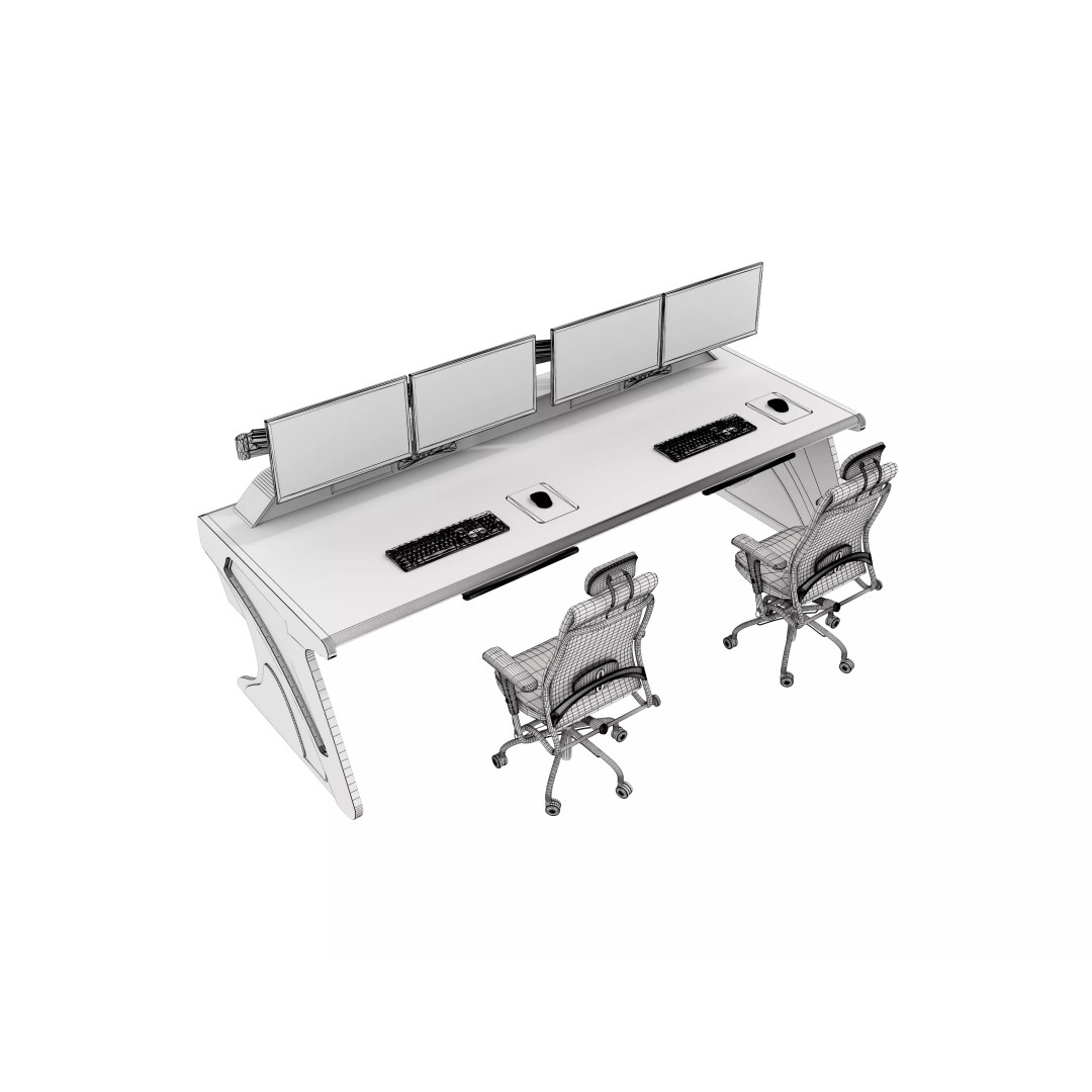 Control Room Desk 3D Model – Realistic Furniture Asset, FBX & OBJ - View 13