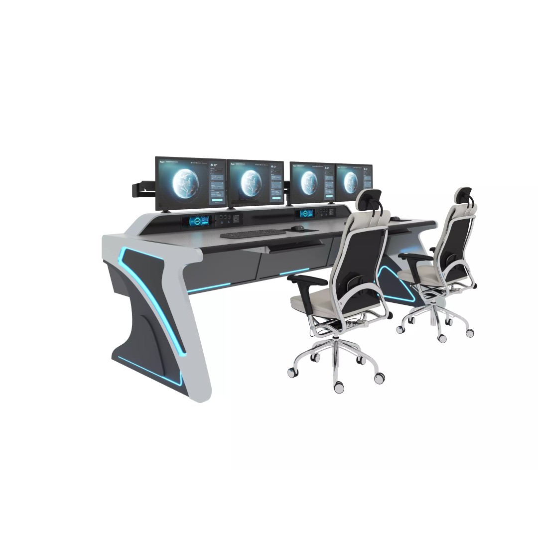 Control Room Desk 3D Model – Realistic Furniture Asset, FBX & OBJ - View 3