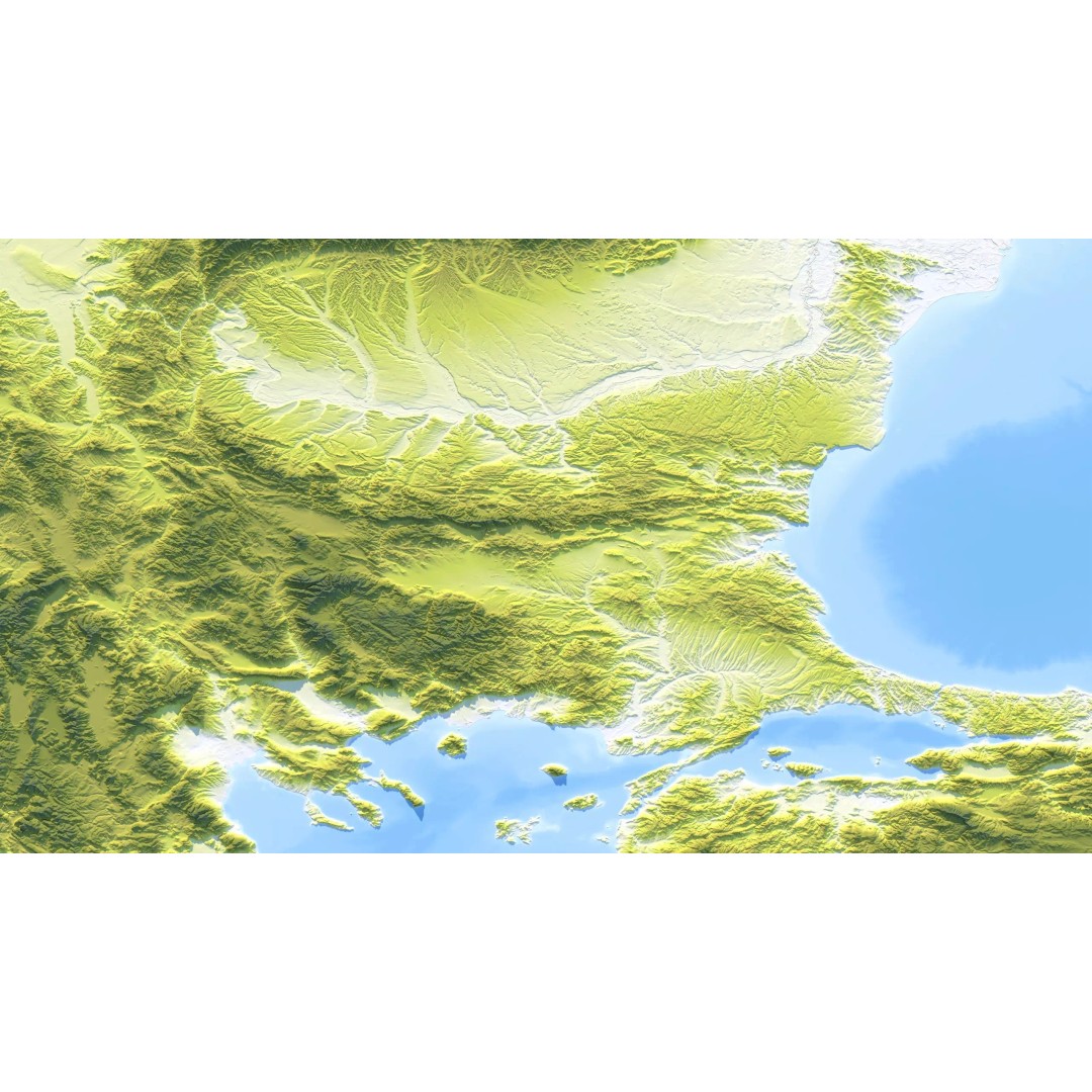 Bulgaria Map 3D Model – Realistic Satellite Terrain, FBX, OBJ, 14K Textures - View 12