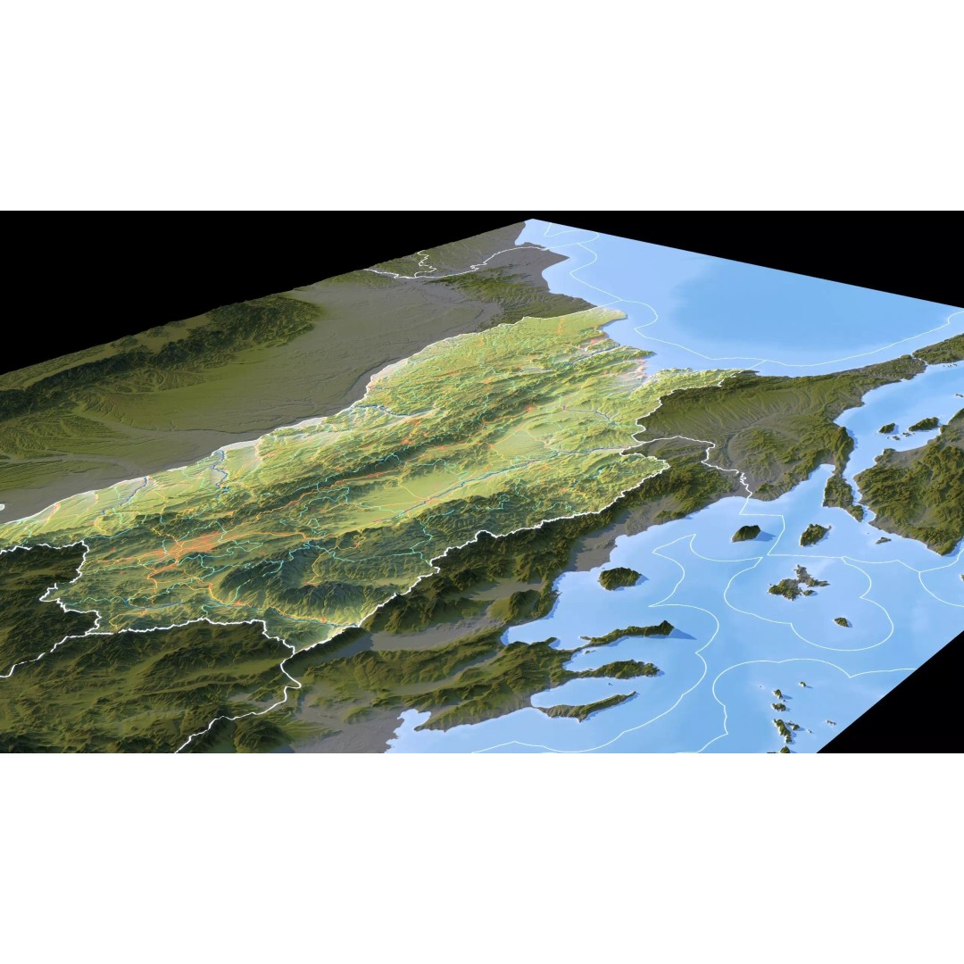 Bulgaria Map 3D Model – Realistic Satellite Terrain, FBX, OBJ, 14K Textures - View 14