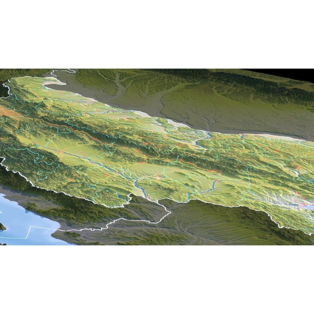 Bulgaria Map 3D Model – Realistic Satellite Terrain, FBX, OBJ, 14K Textures - View 15