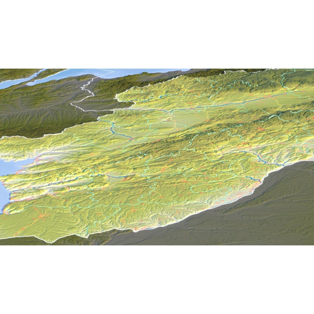Bulgaria Map 3D Model – Realistic Satellite Terrain, FBX, OBJ, 14K Textures - View 17