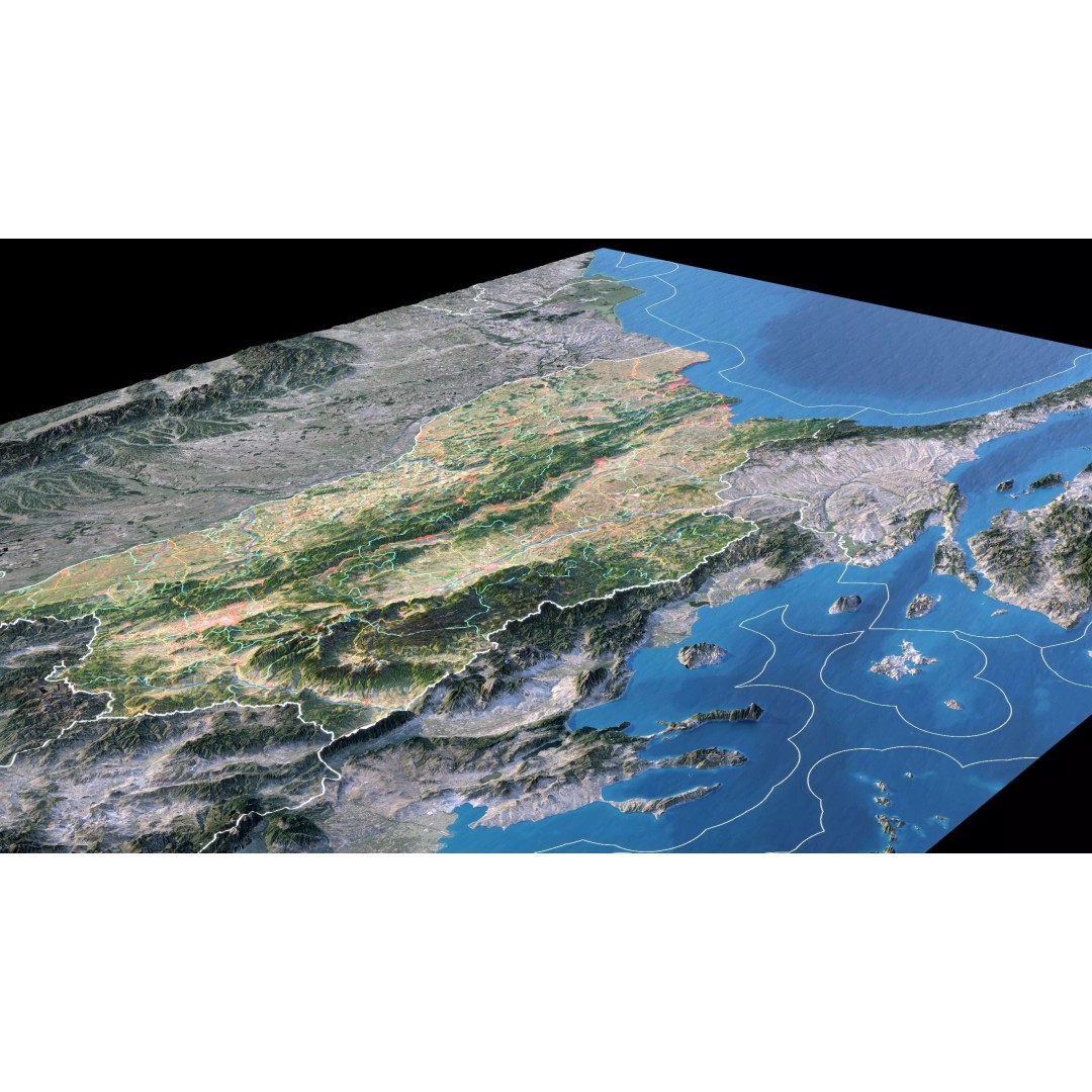Bulgaria Map 3D Model – Realistic Satellite Terrain, FBX, OBJ, 14K Textures - View 6