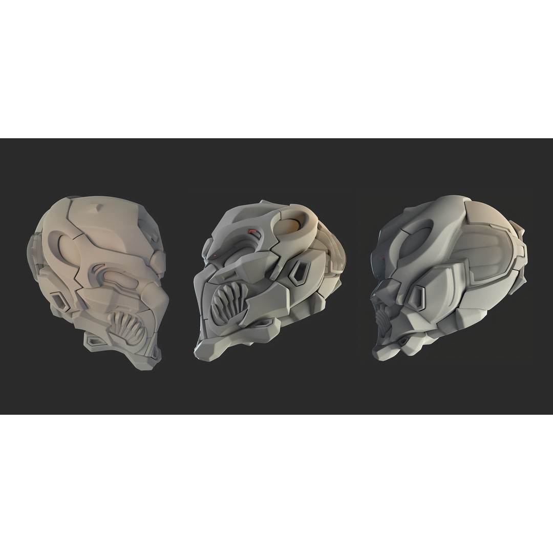 Sci-Fi Helmet 3D Model – High Poly Character Asset, PBR Textures - View 8