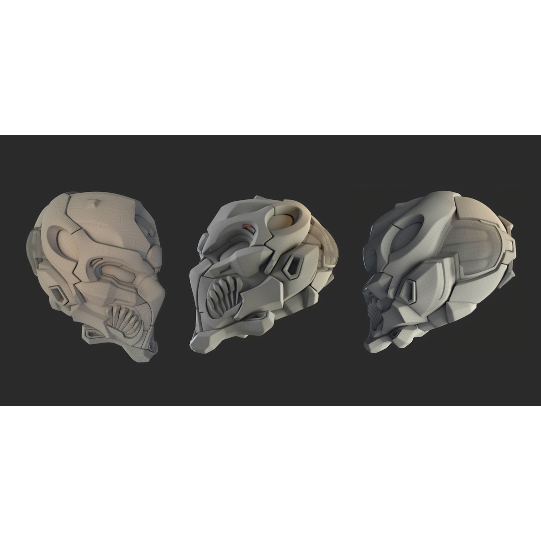 Sci-Fi Helmet 3D Model – High Poly Character Asset, PBR Textures - View 9
