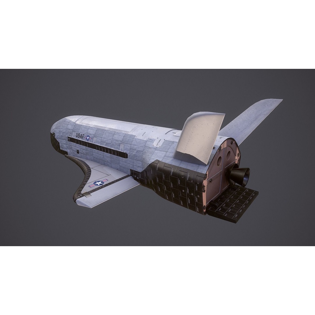 Boeing X-37 3D Model – Low Poly Orbital Test Vehicle, FBX - View 4