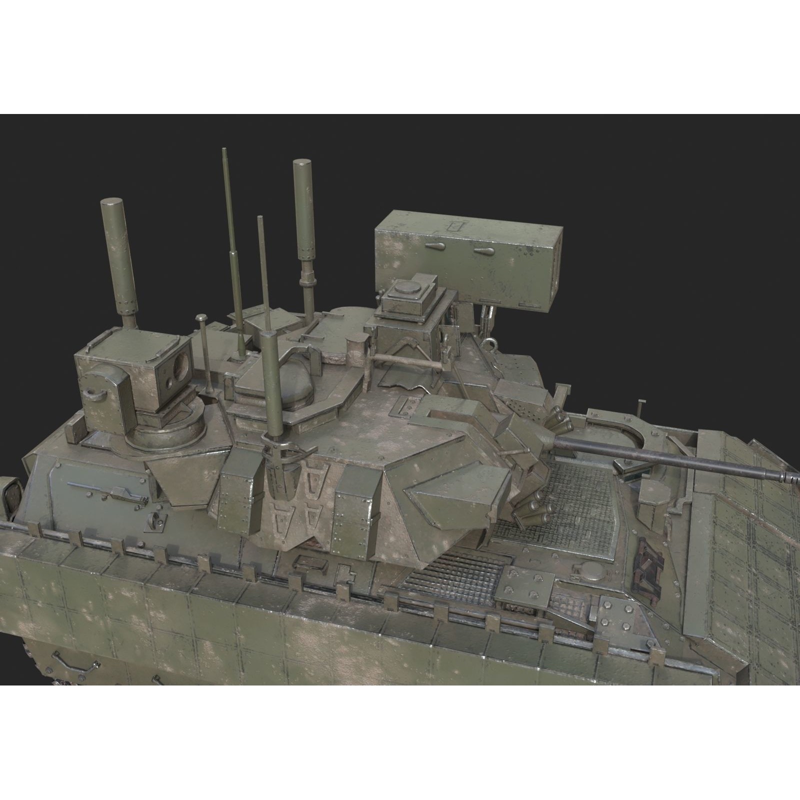 USA M6 Bardley Tracked Anti-Aircraft Vehicle - Low-Poly Game-Ready 3D Model - View 10