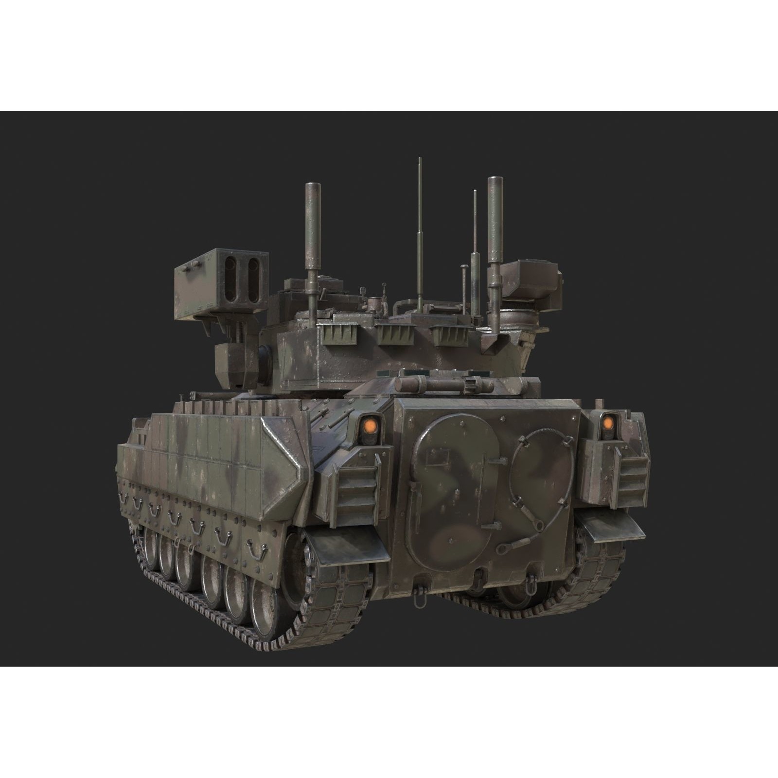 USA M6 Bardley Tracked Anti-Aircraft Vehicle - Low-Poly Game-Ready 3D Model - View 13