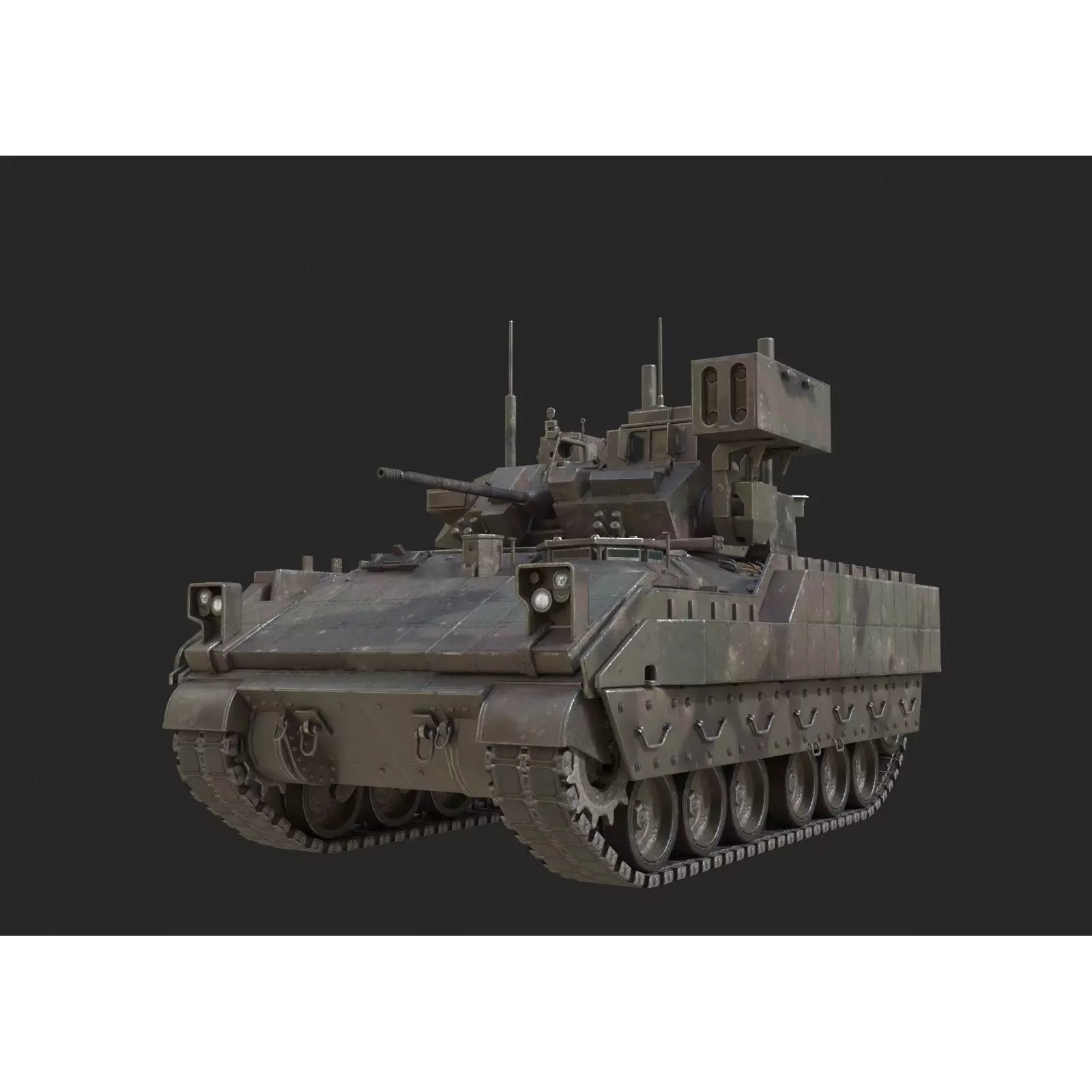 USA M6 Bardley Tracked Anti-Aircraft Vehicle - Low-Poly Game-Ready 3D Model - View 2