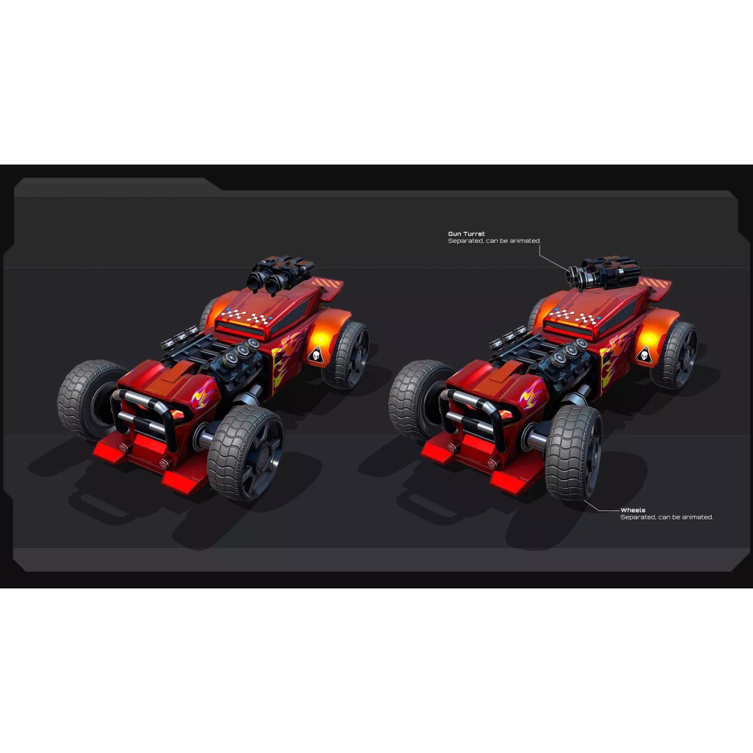 TECNO ROADS - REX 3D Model – Low Poly Sci-Fi Vehicle, FBX & OBJ - View 5