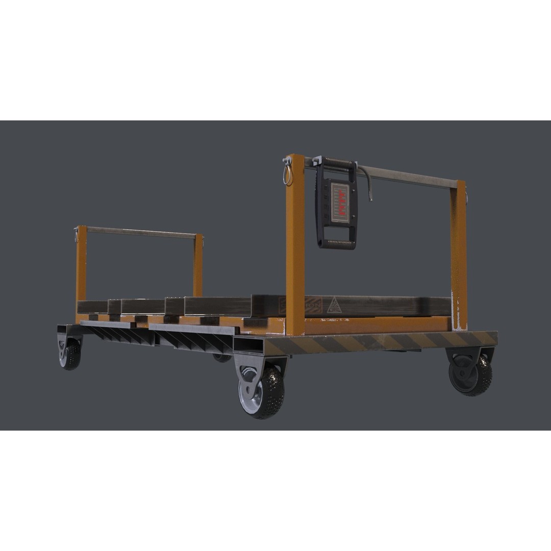Sci-Fi Trolley 3D Model – Automated Transport Vehicle, FBX, PBR - View 10