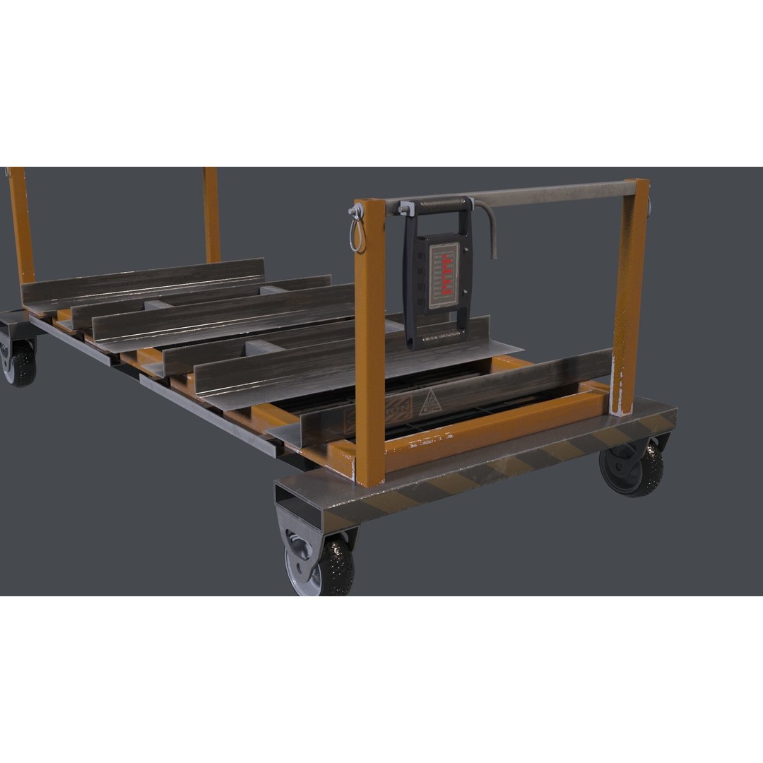 Sci-Fi Trolley 3D Model – Automated Transport Vehicle, FBX, PBR - View 15