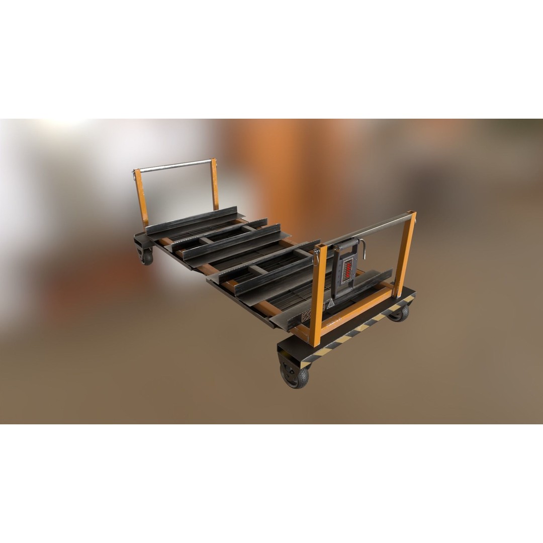 Sci-Fi Trolley 3D Model – Automated Transport Vehicle, FBX, PBR - View 16