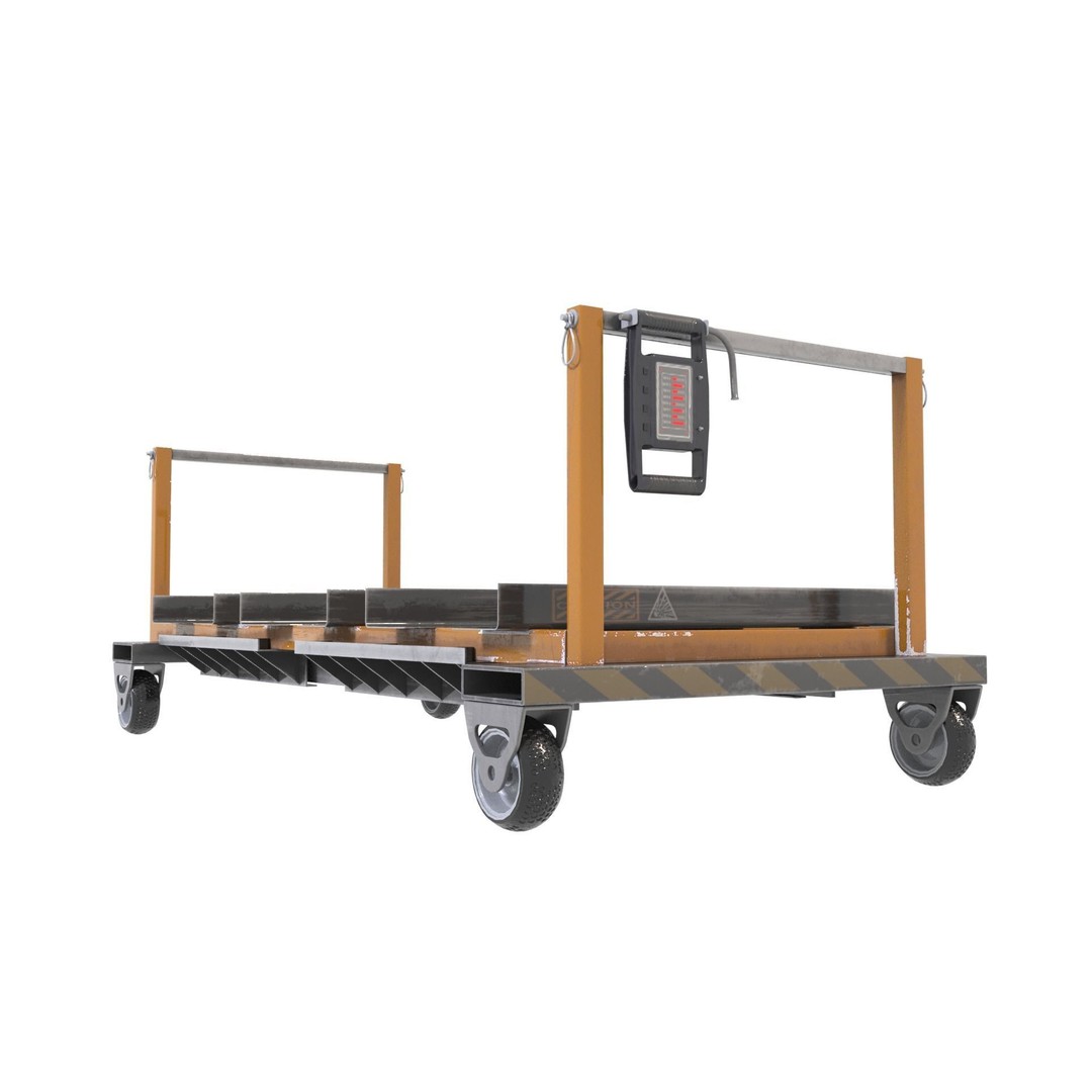 Sci-Fi Trolley 3D Model – Automated Transport Vehicle, FBX, PBR - View 5
