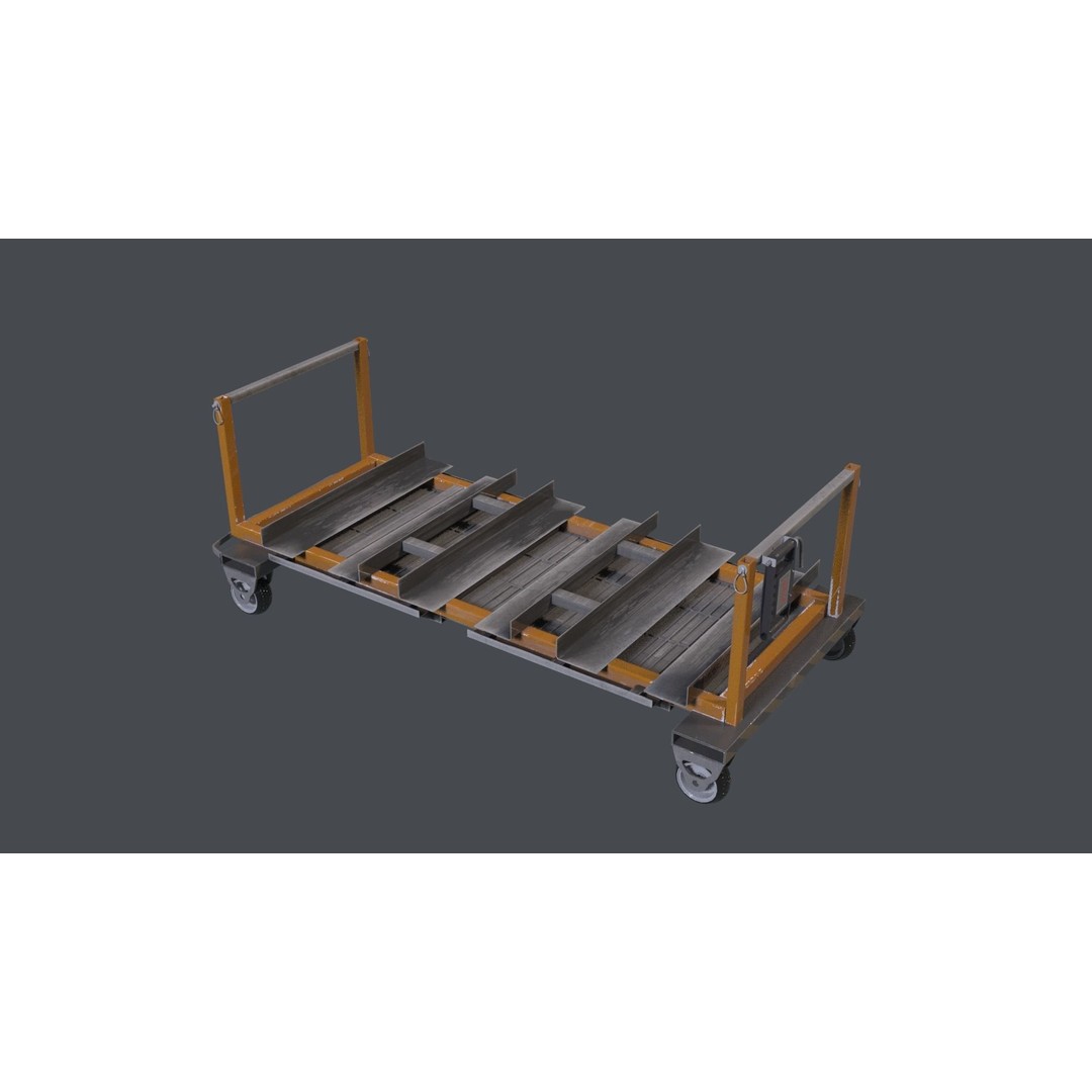 Sci-Fi Trolley 3D Model – Automated Transport Vehicle, FBX, PBR - View 7