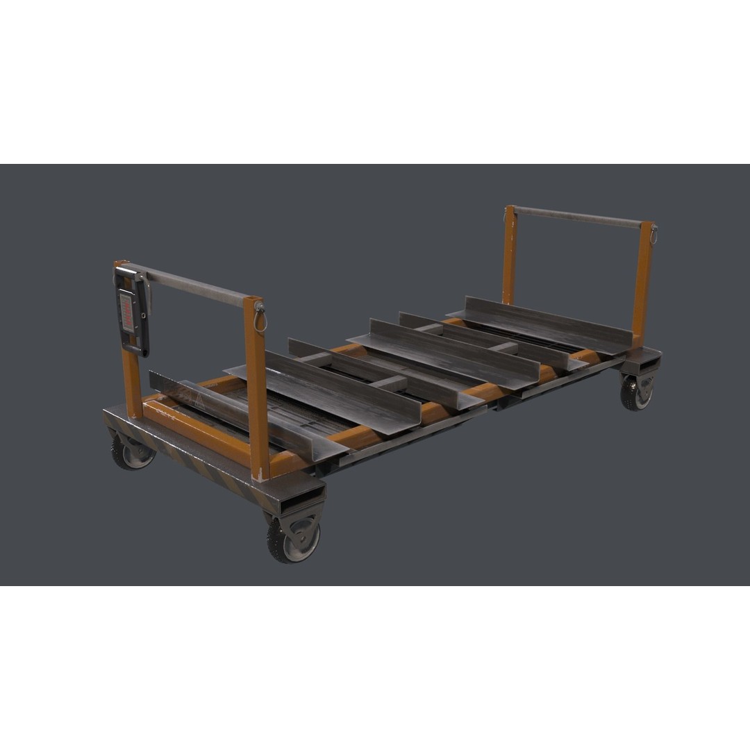 Sci-Fi Trolley 3D Model – Automated Transport Vehicle, FBX, PBR - View 8