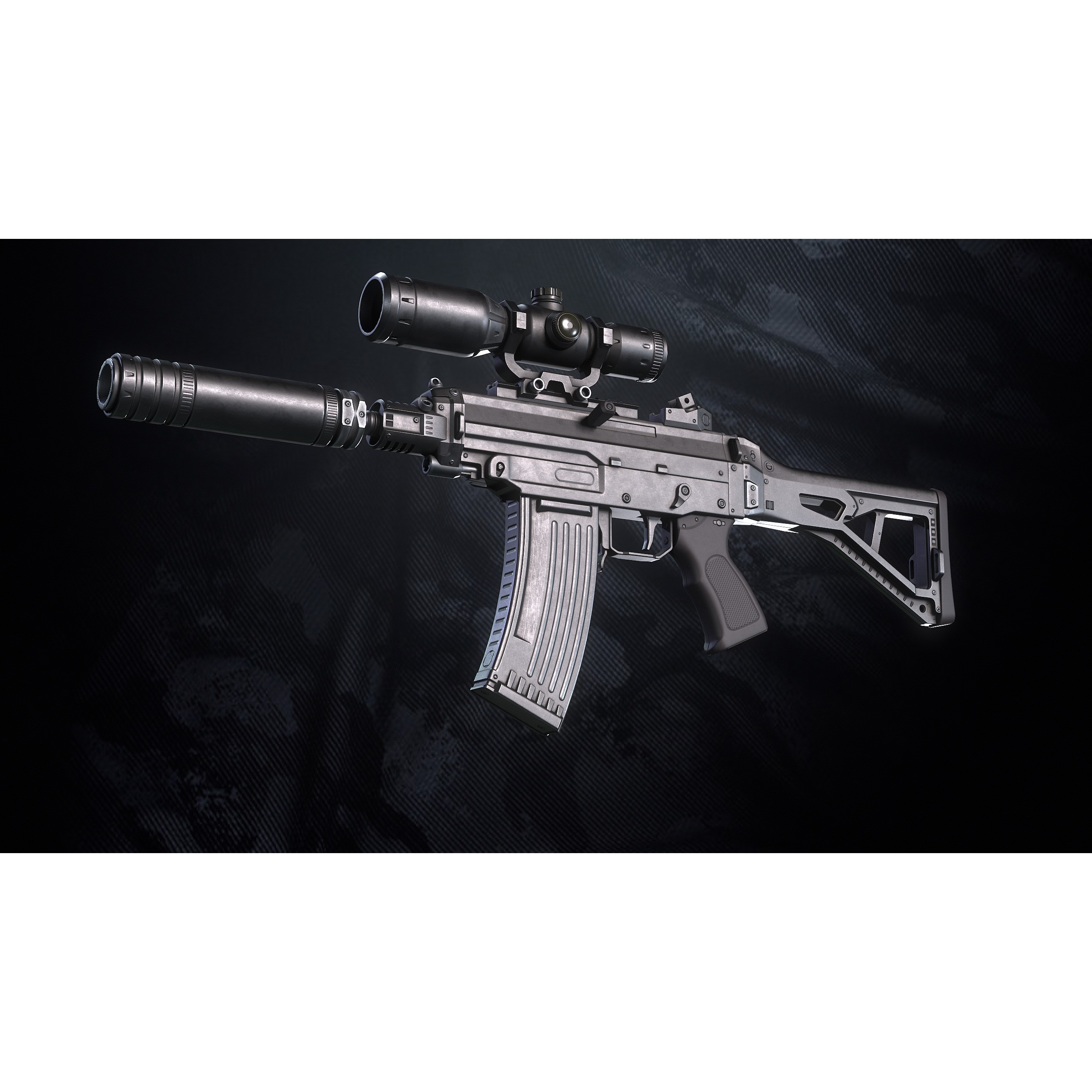 Modern Modular Assault Weapons - Low-Poly Game-Ready 3D Model