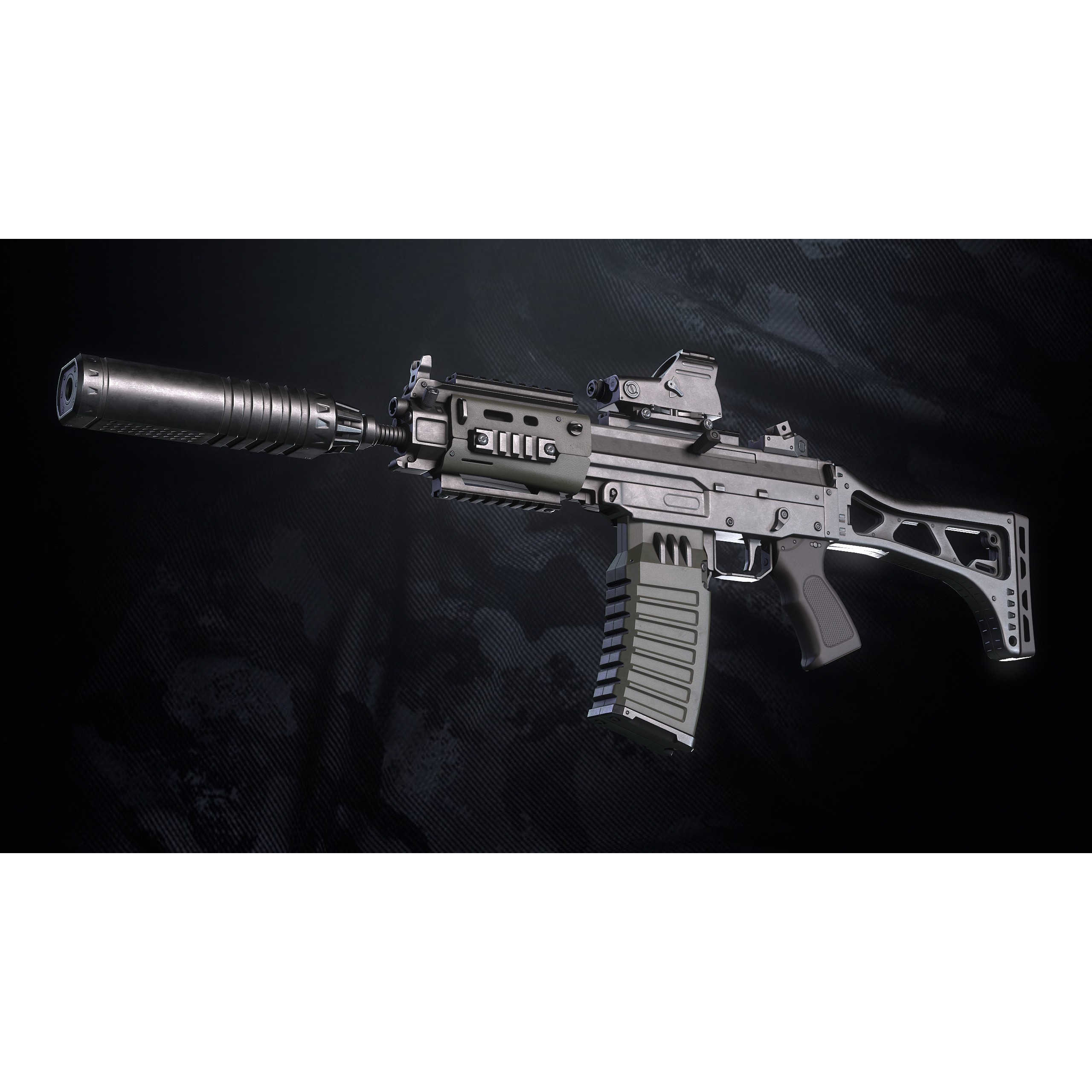 Modern Modular Assault Weapons - Low-Poly Game-Ready 3D Model - View 9