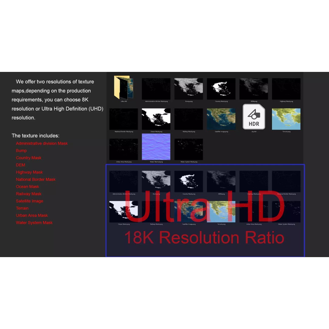 Greece Map 3D Model – Realistic Satellite Terrain with Textures, FBX, OBJ