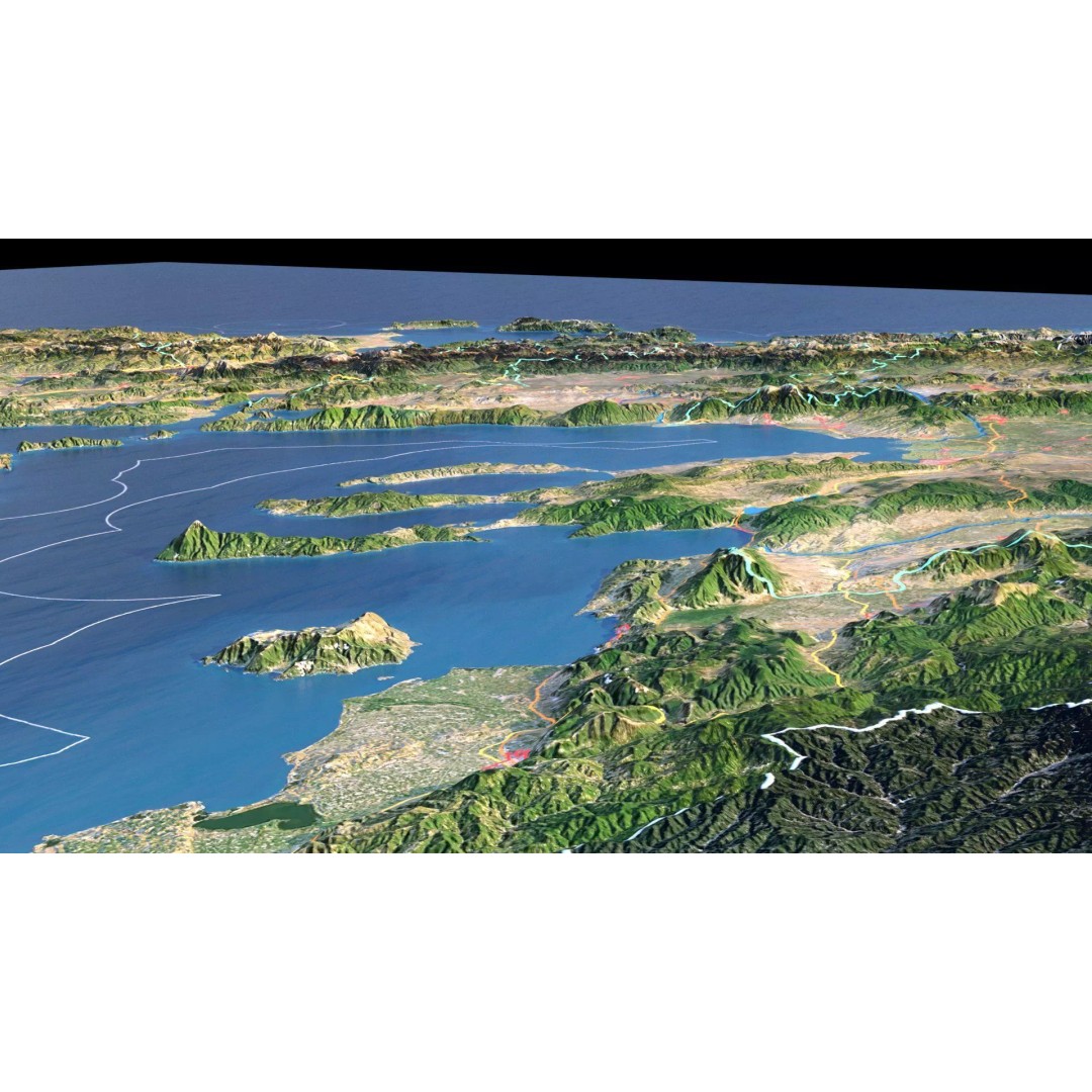 Greece Map 3D Model – Realistic Satellite Terrain with Textures, FBX, OBJ - View 10