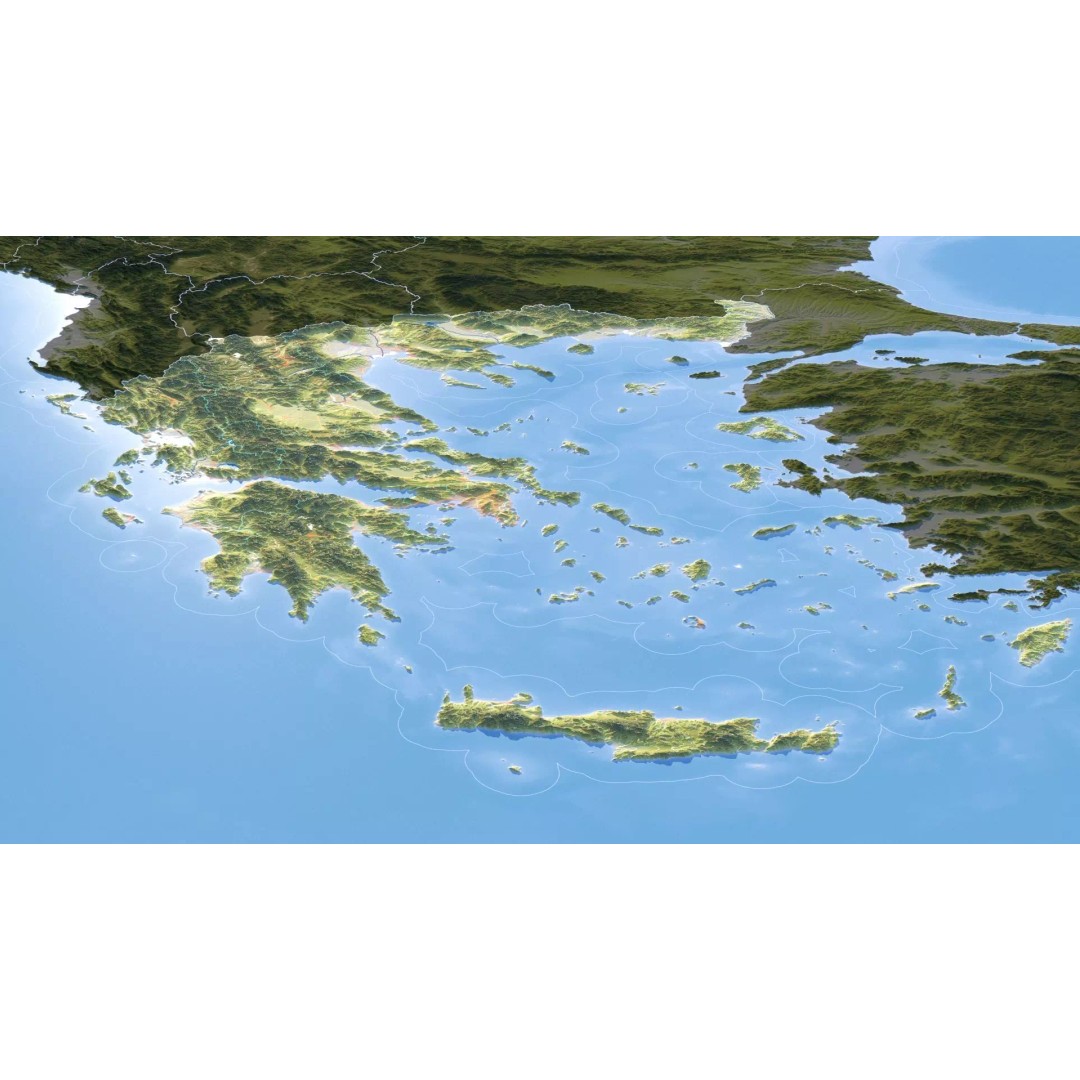 Greece Map 3D Model – Realistic Satellite Terrain with Textures, FBX, OBJ - View 13