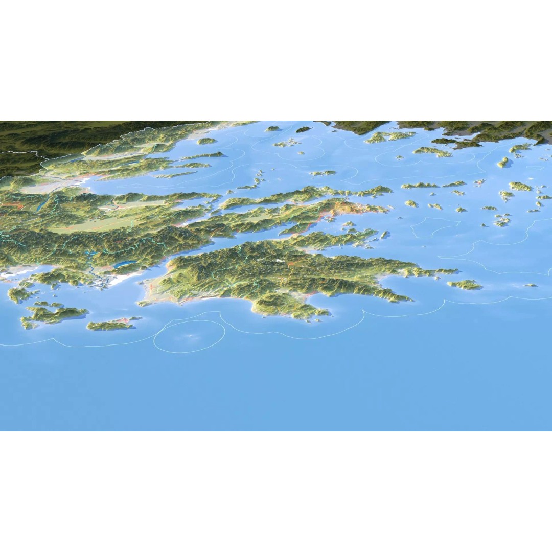 Greece Map 3D Model – Realistic Satellite Terrain with Textures, FBX, OBJ - View 14