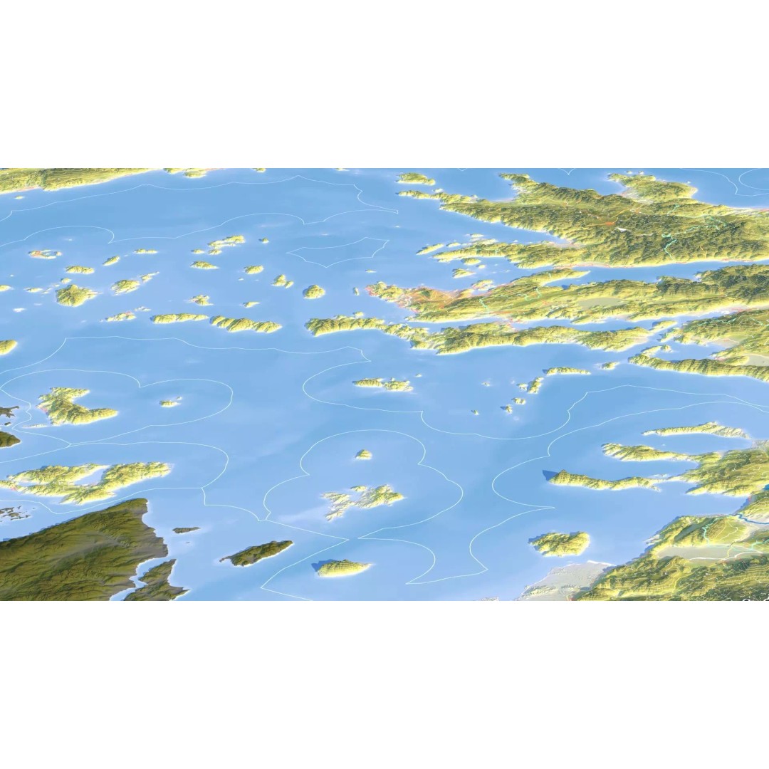 Greece Map 3D Model – Realistic Satellite Terrain with Textures, FBX, OBJ - View 17