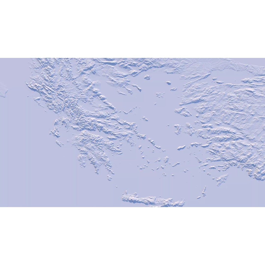 Greece Map 3D Model – Realistic Satellite Terrain with Textures, FBX, OBJ - View 21