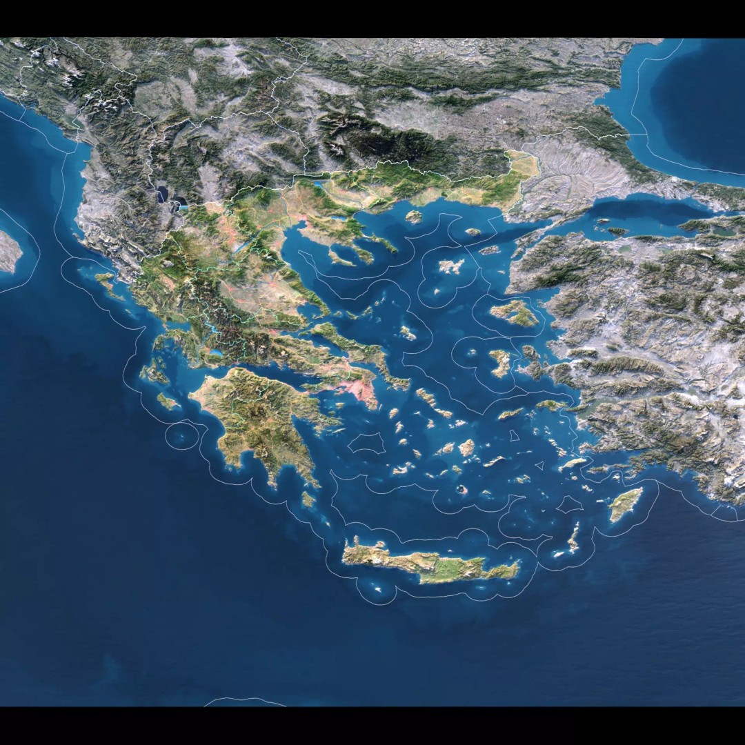 Greece Map 3D Model – Realistic Satellite Terrain with Textures, FBX, OBJ - View 3