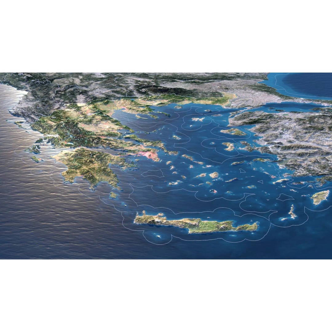 Greece Map 3D Model – Realistic Satellite Terrain with Textures, FBX, OBJ - View 4