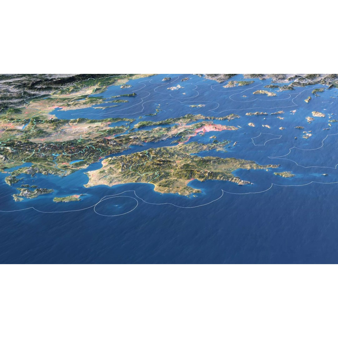 Greece Map 3D Model – Realistic Satellite Terrain with Textures, FBX, OBJ - View 5