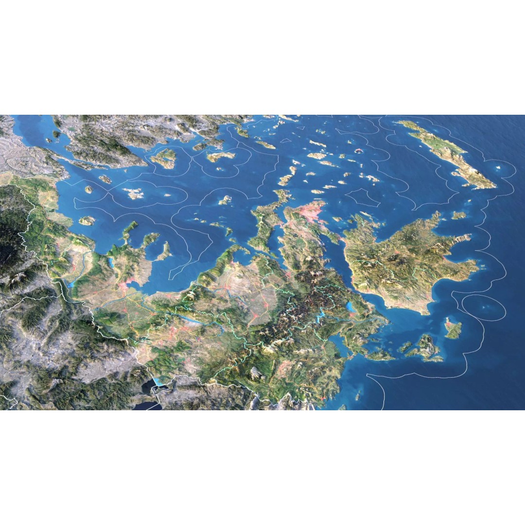 Greece Map 3D Model – Realistic Satellite Terrain with Textures, FBX, OBJ - View 7
