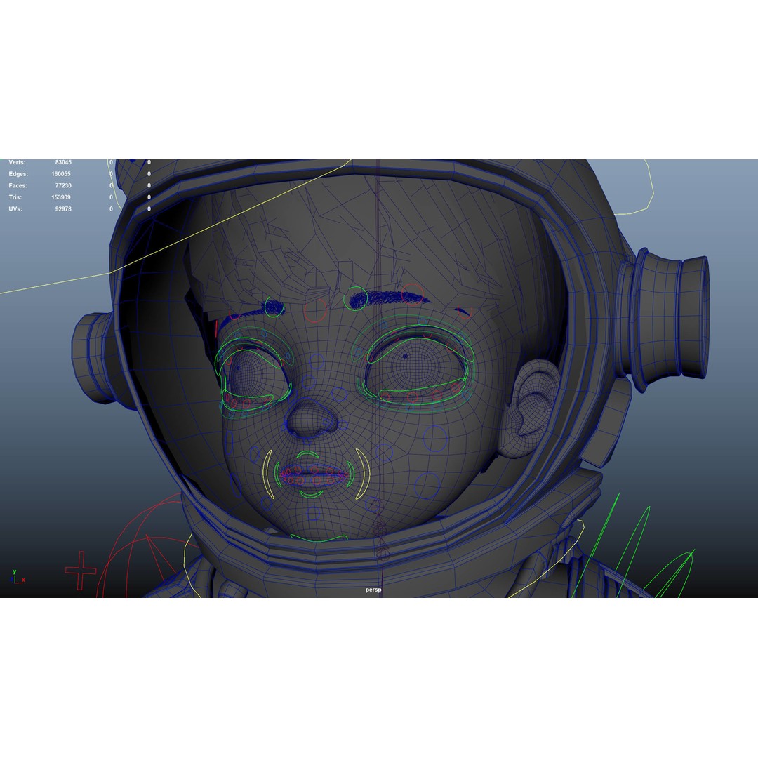 Cartoon Astronaut 3D Model – Rigged Character for Animation, FBX