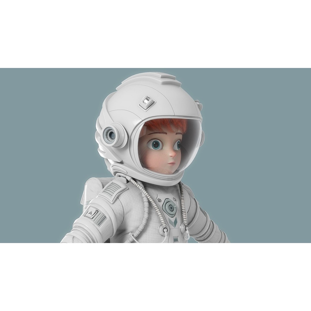 Cartoon Astronaut 3D Model – Rigged Character for Animation, FBX - View 13
