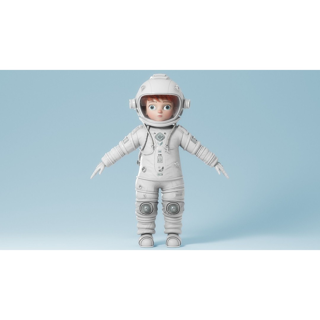 Cartoon Astronaut 3D Model – Rigged Character for Animation, FBX - View 14