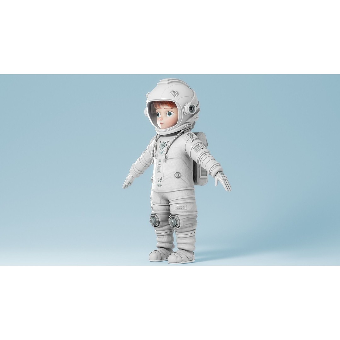 Cartoon Astronaut 3D Model – Rigged Character for Animation, FBX - View 15