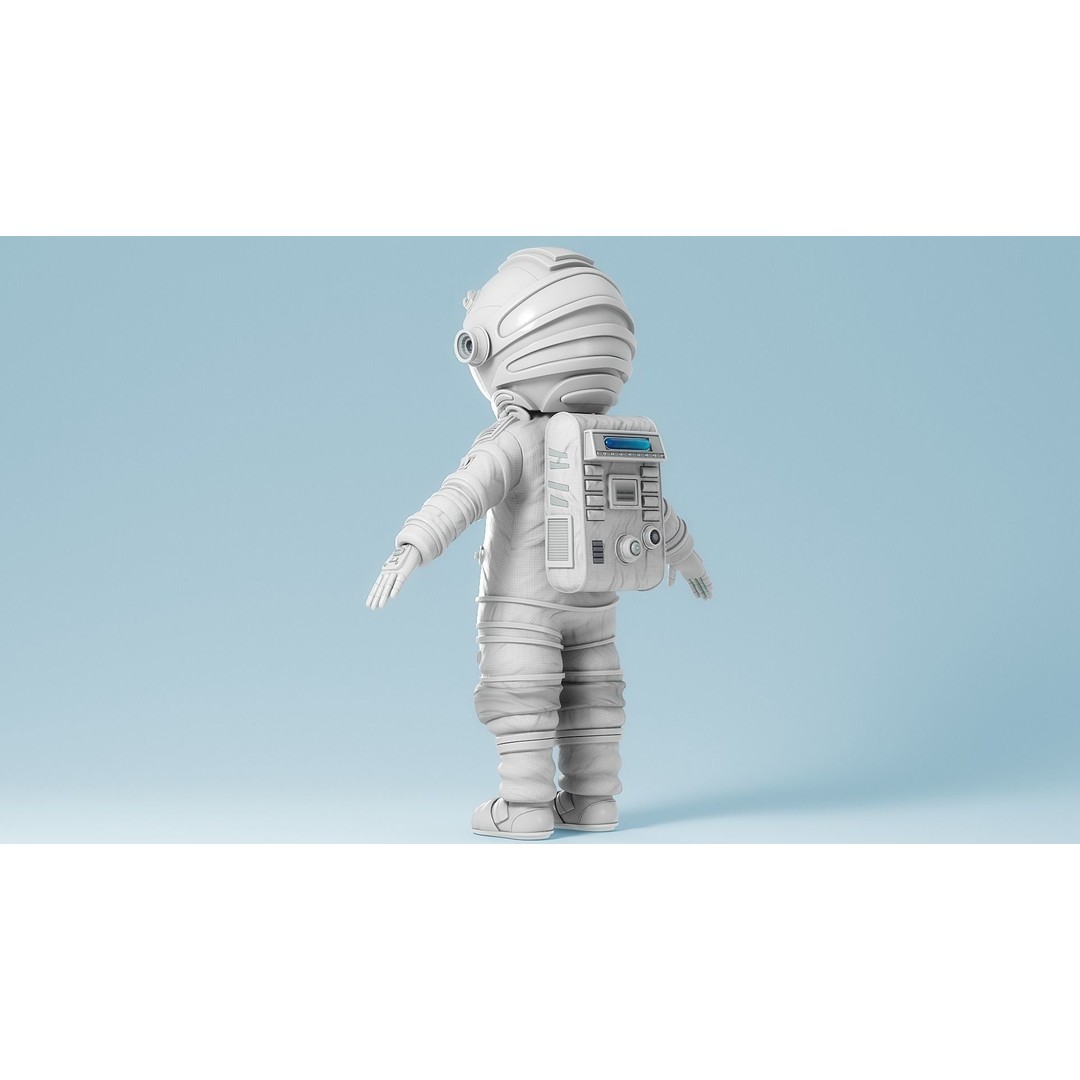 Cartoon Astronaut 3D Model – Rigged Character for Animation, FBX - View 17