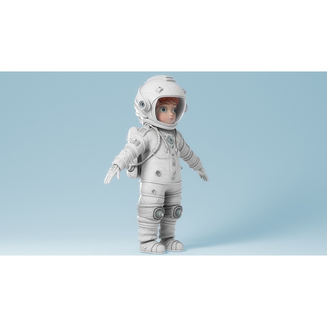 Cartoon Astronaut 3D Model – Rigged Character for Animation, FBX - View 21