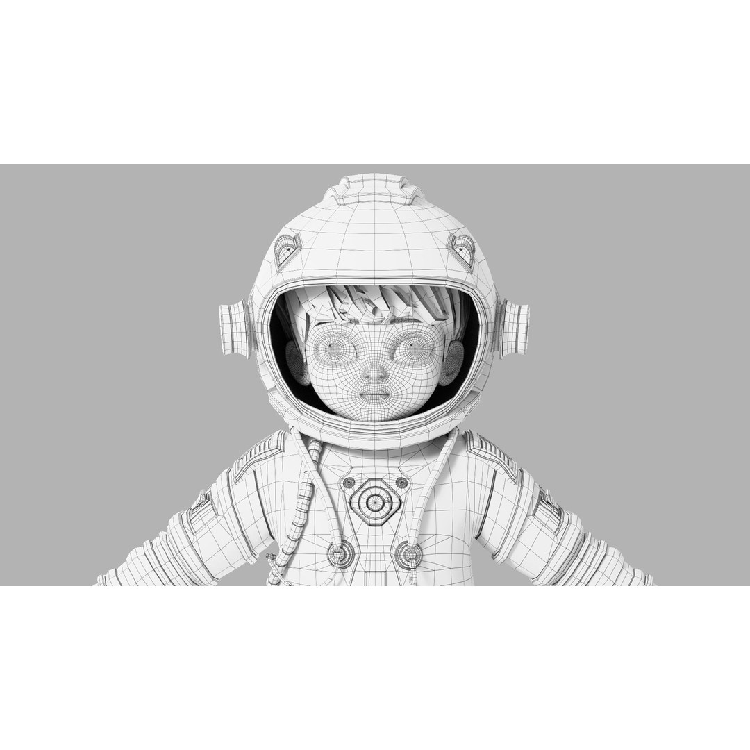 Cartoon Astronaut 3D Model – Rigged Character for Animation, FBX - View 22