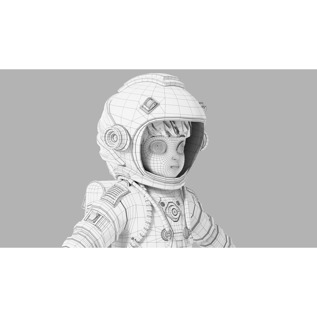 Cartoon Astronaut 3D Model – Rigged Character for Animation, FBX - View 29