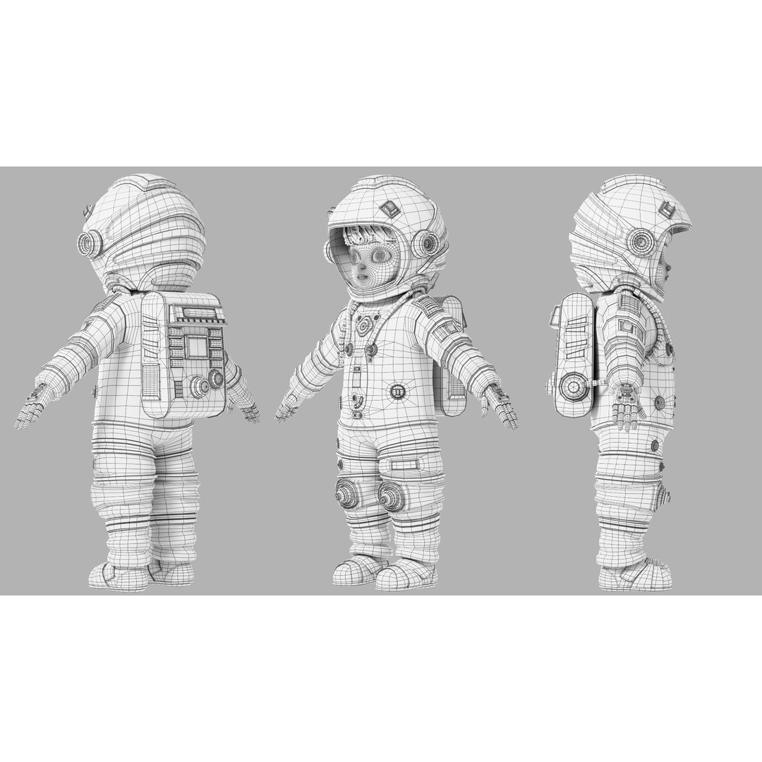 Cartoon Astronaut 3D Model – Rigged Character for Animation, FBX - View 31